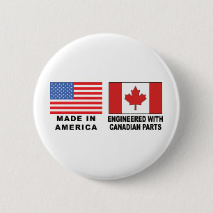 Badge Rond 5 Cm Canadien américain