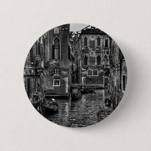 Badge Rond 5 Cm Canal de bateau de Venise en italie