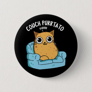 Badge Rond 5 Cm Canapé Purtato Funny Potato Pun Dark BG