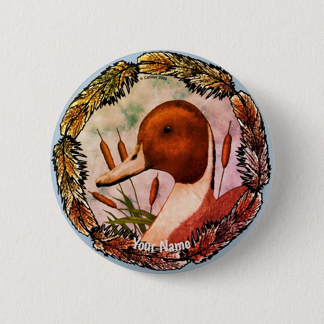 Badge Rond 5 Cm Canard à queue pointue (Devant)