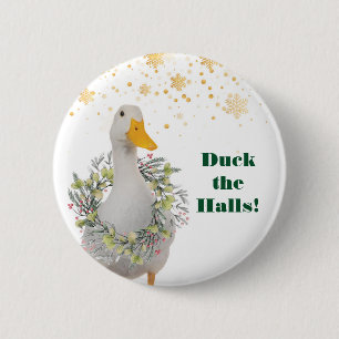 Badge Rond 5 Cm Canard aux couilles Canard blanc de Noël