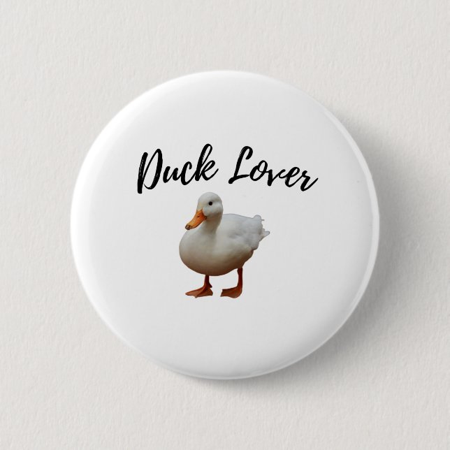 Badge Rond 5 Cm Canard blanc mou (Devant)
