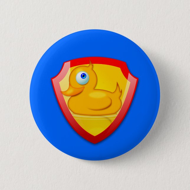 Badge Rond 5 Cm Canard brillant de défenseur (Devant)