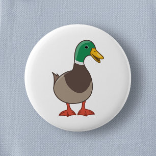 Badge Rond 5 Cm Canard colvert de dessin animé mignon