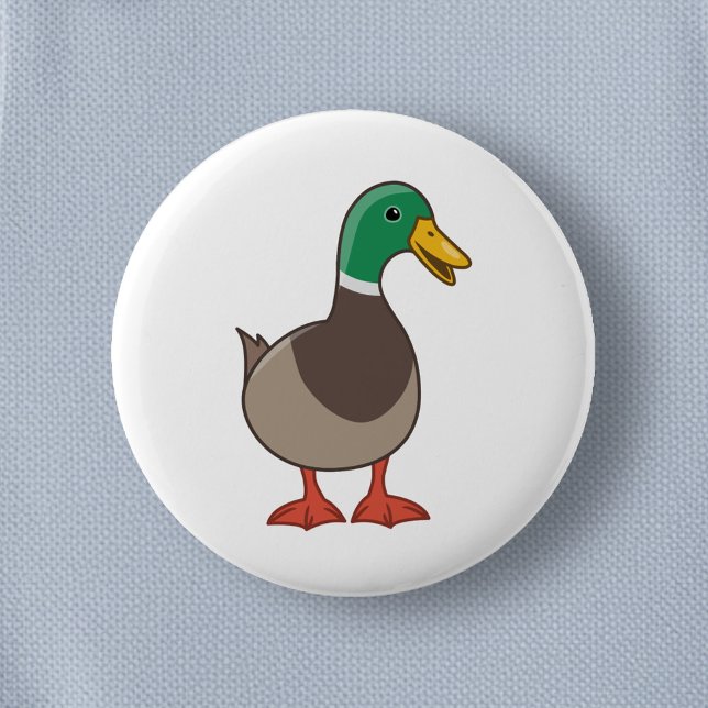Badge Rond 5 Cm Canard colvert de dessin animé mignon (Créateur téléchargé)