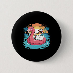 Badge Rond 5 Cm Canard drôle Flamant Hawaïen Flotteur Plage Été Va