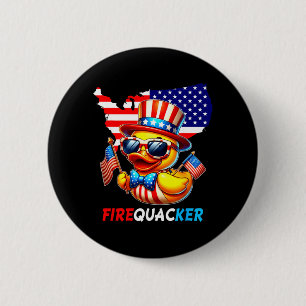 Badge Rond 5 Cm Canard du 4 juillet Feu d'artifice Patriotique Qua