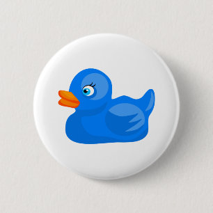 Badge Rond 5 Cm Canard en caoutchouc bleu