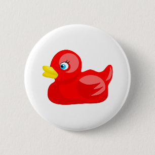 Badge Rond 5 Cm Canard en caoutchouc rouge