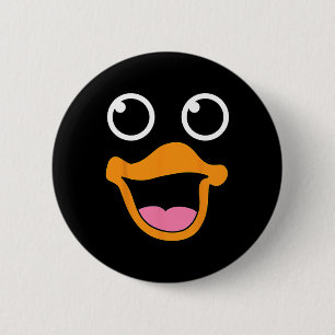 Badge Rond 5 Cm Canard Jaune Visage Halloween Costume animal pour