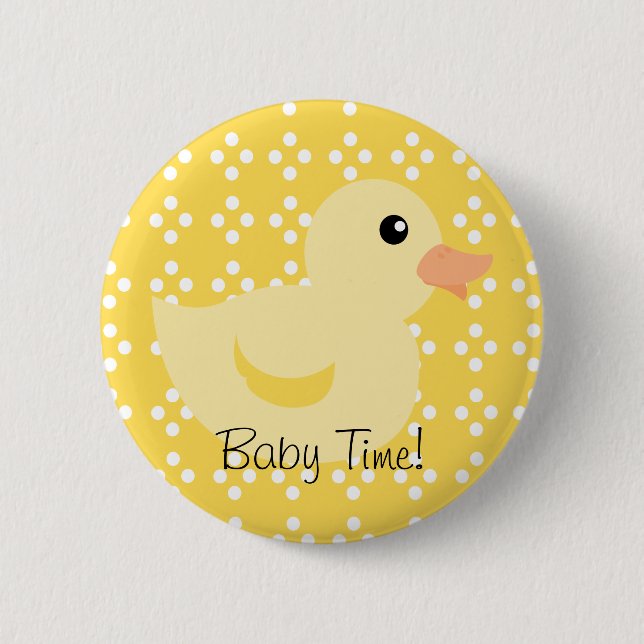 Badge Rond 5 Cm Canard tacheté en jaune (Devant)