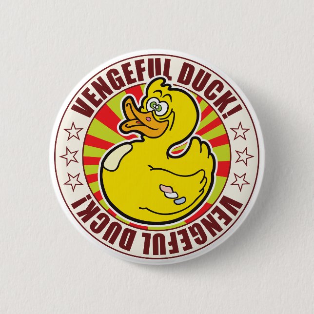 Badge Rond 5 Cm Canard vindicatif (Devant)
