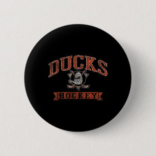 Badge Rond 5 Cm Canards d'Anaheim Vintage Hockey Noir Nhl Officiel