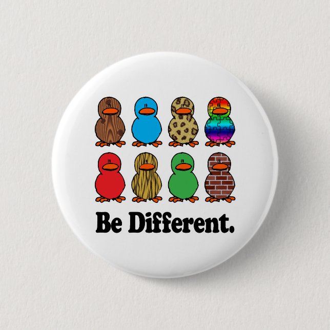 Badge Rond 5 Cm Canards Différents (Devant)