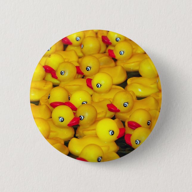 Badge Rond 5 Cm Canards en caoutchouc jaune mignon (Devant)