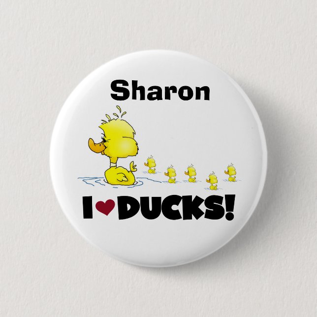 Badge Rond 5 Cm Canards jaunes d'amour d'enfants d'animaux de (Devant)