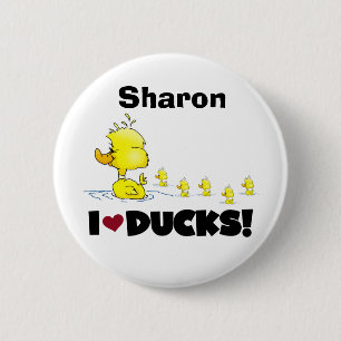 Badge Rond 5 Cm Canards jaunes d'amour d'enfants d'animaux de