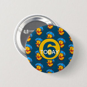 Badge Rond 5 Cm Canards Mignons Sous Des Parapluies Anniversaire E