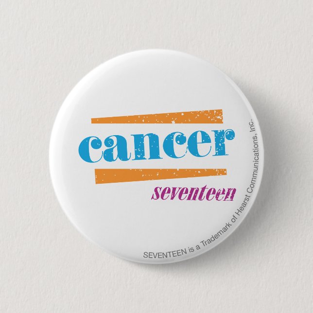 Badge Rond 5 Cm Cancer Aqua (Devant)