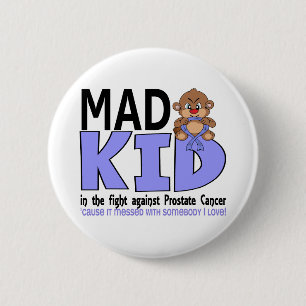 Badge Rond 5 Cm Cancer de la prostate fou d'enfant
