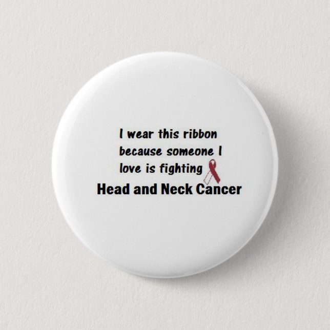 Badge Rond 5 Cm Cancer de la tête et du cou (Devant)