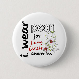 Badge Rond 5 Cm Cancer de poumon JE PORTE la PERLE POUR la