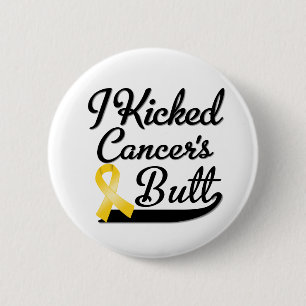 Badge Rond 5 Cm Cancer d'enfance j'ai donné un coup de pied le