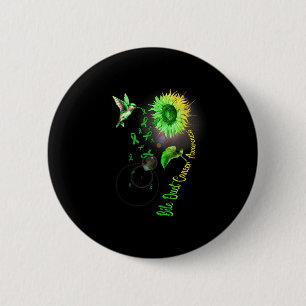 Badge Rond 5 Cm Cancer des canaux biliaires Colibri tournesol Artw