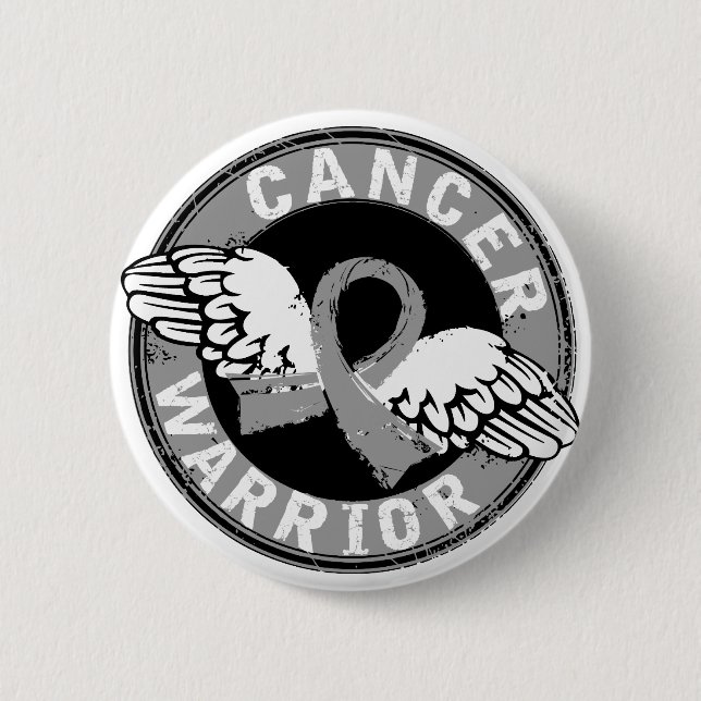 Badge Rond 5 Cm Cancer du cerveau du guerrier 14c (Devant)