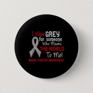 Badge Rond 5 Cm Cancer Du Cerveau Pour Quelqu'Un Qui Signifie Mond