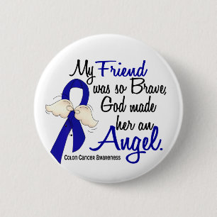 Badge Rond 5 Cm Cancer du colon d'ami de l'ange 2