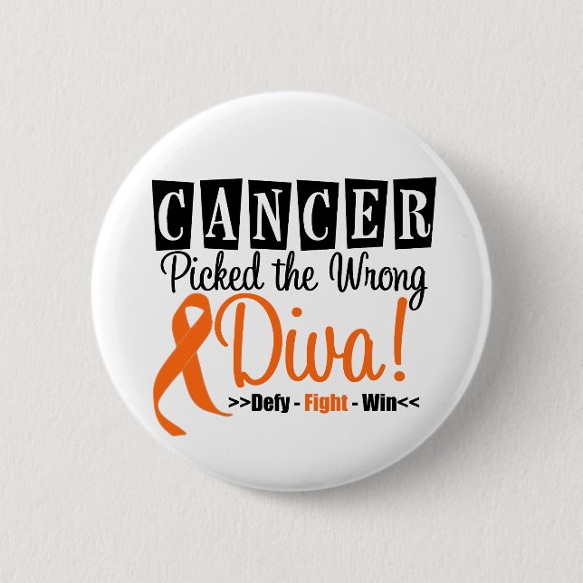 Badge Rond 5 Cm Cancer Du Rein Choisi Le Mauvais Diva v3 (Devant)