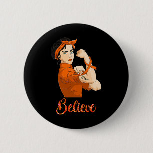 Badge Rond 5 Cm Cancer du Sang de la femme forte 2