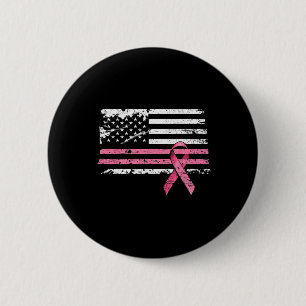 Badge Rond 5 Cm Cancer du sein Chemise Drapeau américain Cancer du