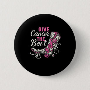 Badge Rond 5 Cm Cancer du sein Cowgirl Texas Southern Give Cancer