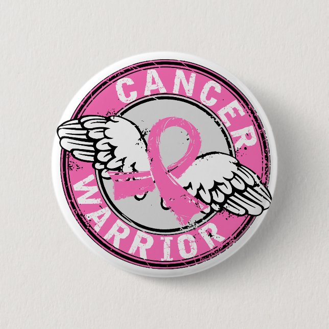 Badge Rond 5 Cm Cancer du sein du guerrier 14c (Devant)