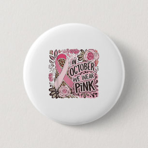Badge Rond 5 Cm Cancer Du Sein Femmes Halloween En Octobre Nous Po