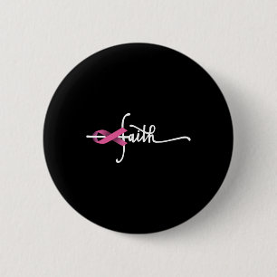 Badge Rond 5 Cm Cancer du sein Foi Cancer du sein Soutien à la sen