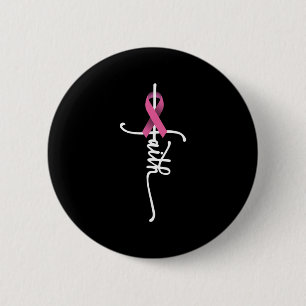 Badge Rond 5 Cm Cancer du sein Foi Cancer du sein Soutien à la sen