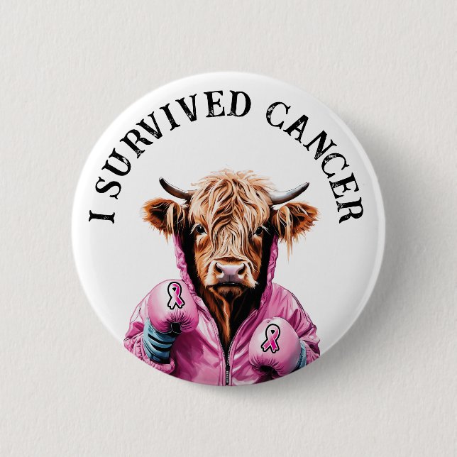 Badge Rond 5 Cm Cancer du sein survivant (Devant)
