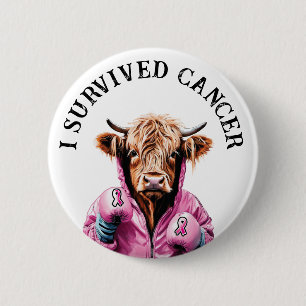 Badge Rond 5 Cm Cancer du sein survivant