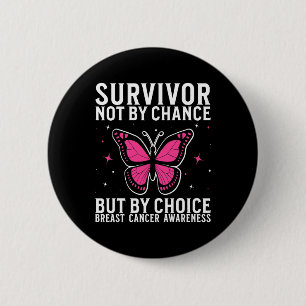Badge Rond 5 Cm Cancer du sein Survivant Sensibilisation au cancer
