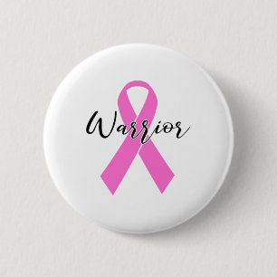Badge Rond 5 Cm Cancer Guerrier T Chemise rose Ribbon Sensibilisat
