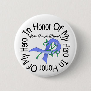 Badge Rond 5 Cm Cancer oesophagien en l'honneur de mon héros