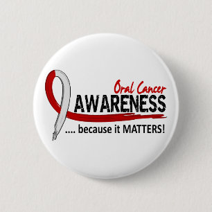 Badge Rond 5 Cm Cancer oral de la conscience 2