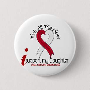 Badge Rond 5 Cm CANCER ORAL je soutiens ma fille