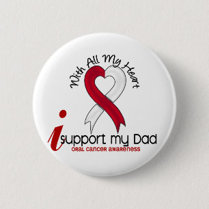 Badge Rond 5 Cm CANCER ORAL je soutiens mon papa