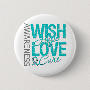 Badge Rond 5 Cm Cancer ovarien de traitement d'amour d'espoir de