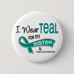 Badge Rond 5 Cm Cancer ovarien JE PORTE TEAL POUR MA SOEUR 42
