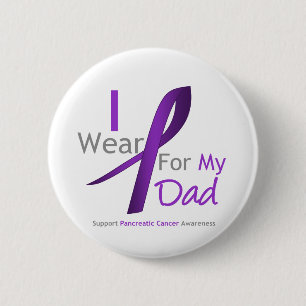 Badge Rond 5 Cm Cancer pancréatique je porte le papa pourpre de